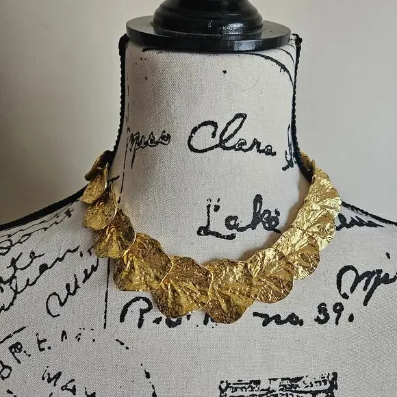Stunning KJL Kennethc Jay Lane Gold Wreath Choker Necklace - Picture 1 of 6